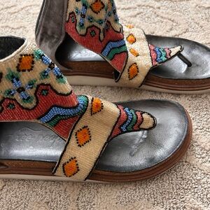 Free People Multicolor Beaded Thong Sandals